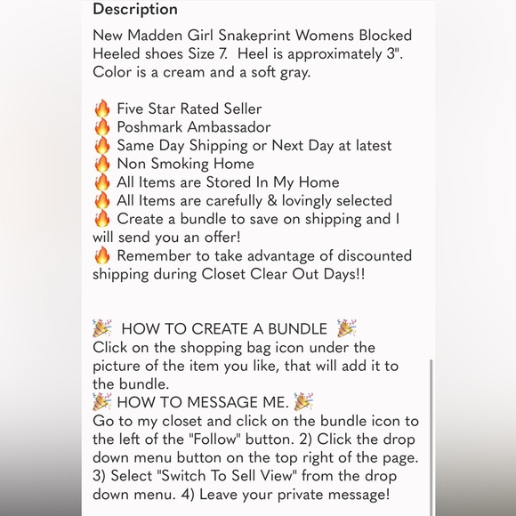 Madden Girls snake skin print women’s block heel size 7 - Picture 12 of 12